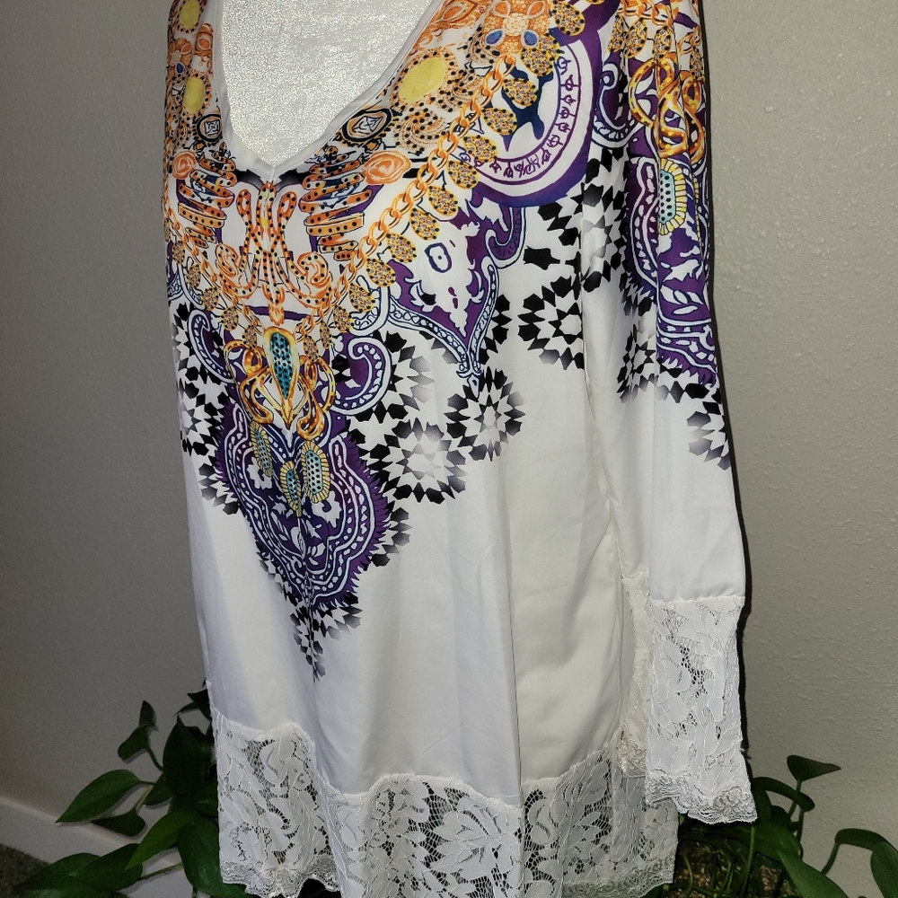 Women's large pull on blouse